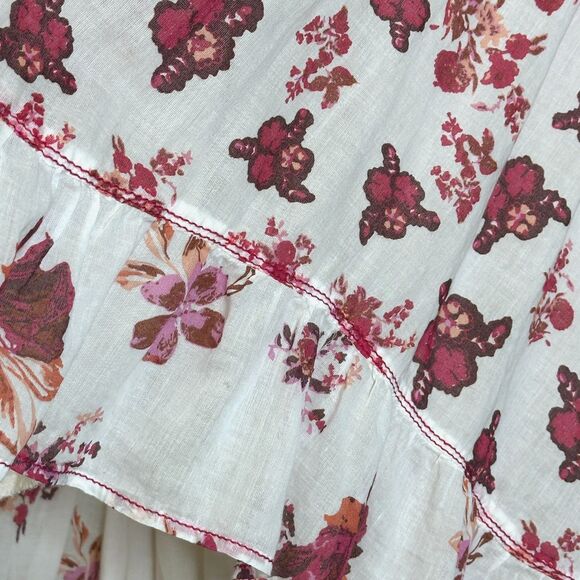 Free People Camella Pink Floral Blouson Sleeve Ruffled Mini Dress Women's S New - Picture 4 of 13